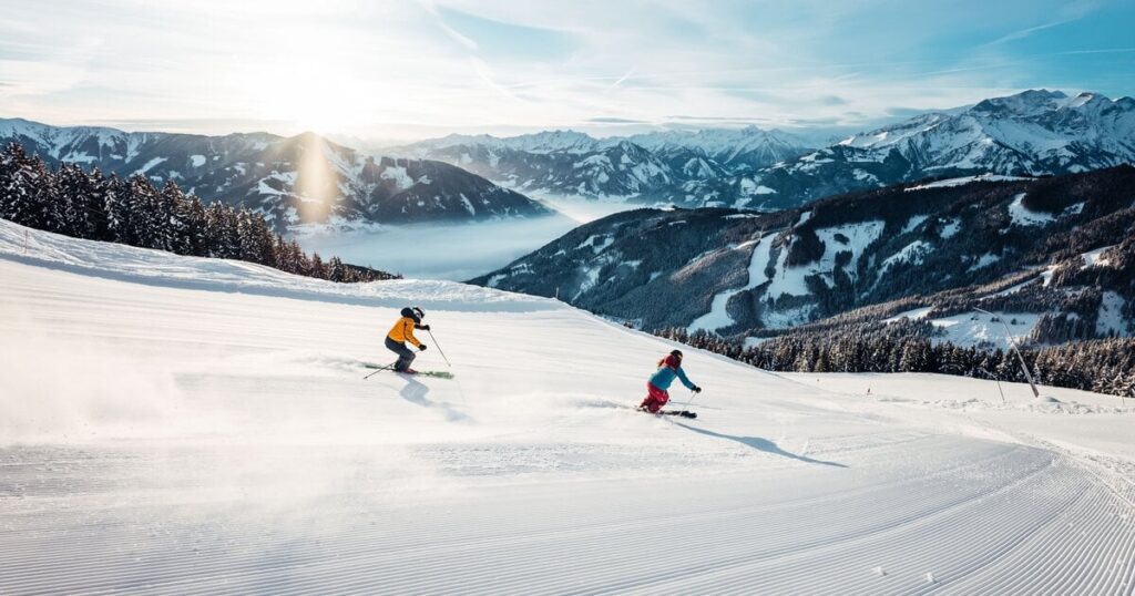 Passenger taxi for skiers in St. Anton am Arlberg resort.